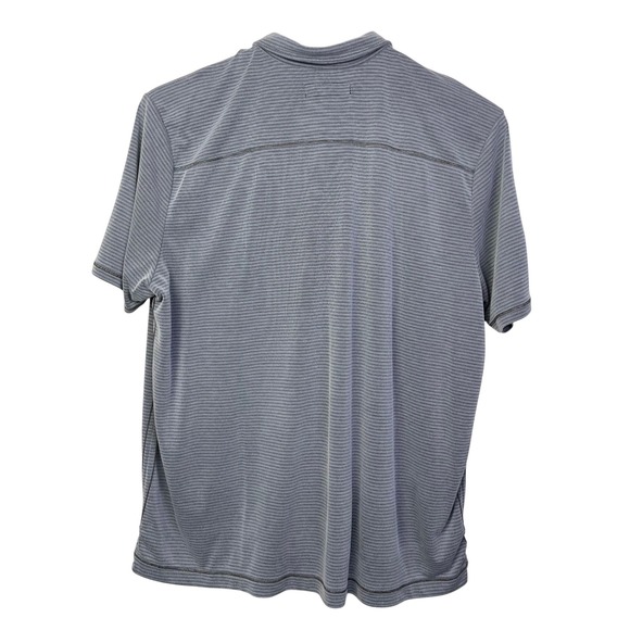 Tommy Bahama‎ Men's XXL Polo Shirt Gray Striped Short Sleeve Casual Golf - Picture 4 of 7